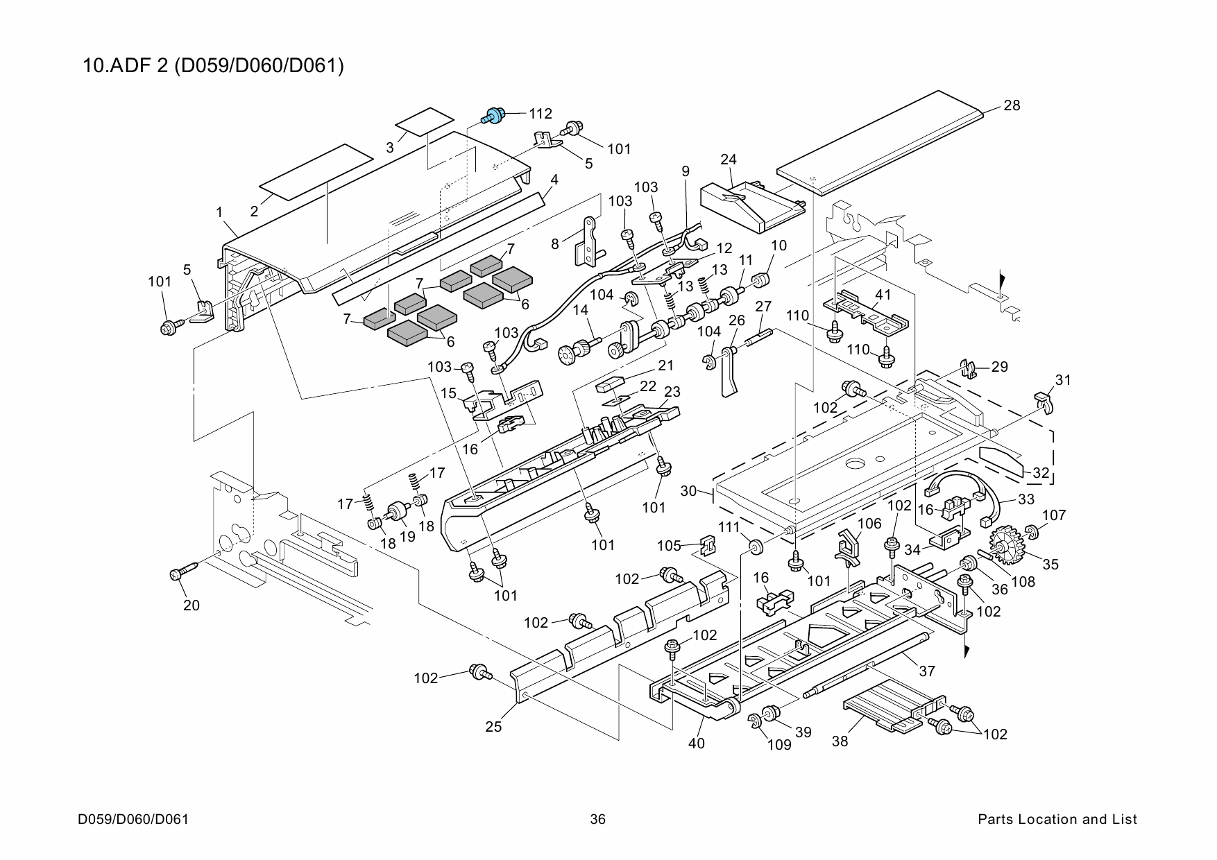 RICOH Aficio Pro-907EX 1107EX 1357EX D059 D060 D061 Parts Catalog-5